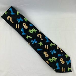 Steven Harris Men’s Math Tie Black Math Graphic Tie 58”.